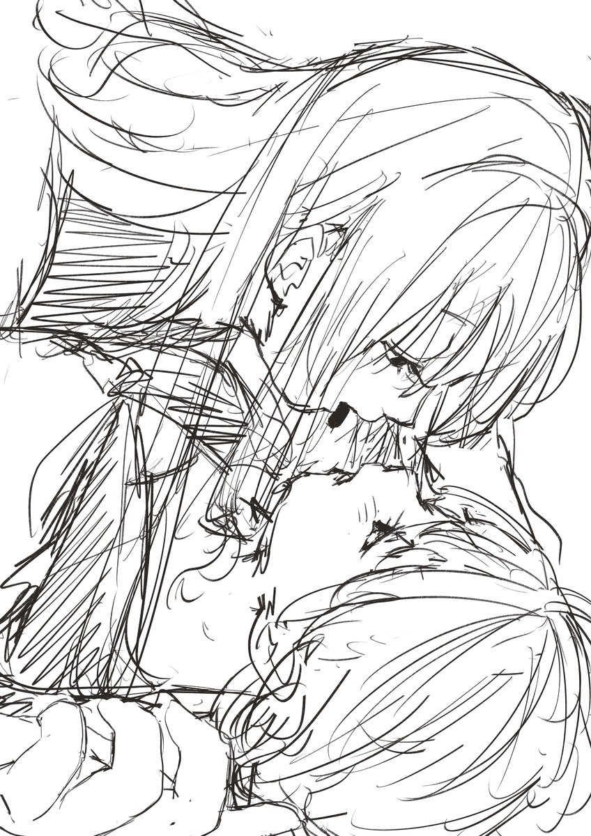 バレンタインやんと思って急いで下書き描いた百合がえちぃ…… 