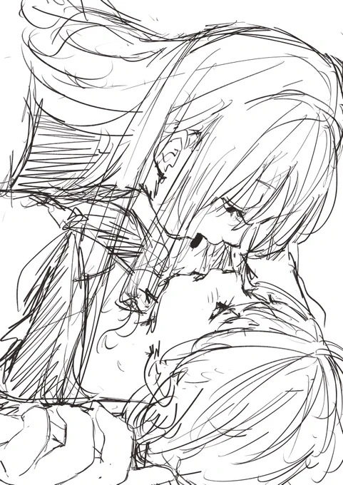 バレンタインやんと思って急いで下書き描いた百合がえちぃ…… 