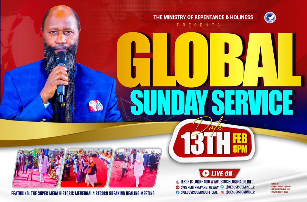 RepentZambia's tweet photo. 🇿🇲 ZAMBIA'S LIVESTREAM

Տᑌᑭᗴᖇ ᗰᗴ𝖦ᗩ 𝖦ᒪ🌍ᗷᗩᒪ ՏᑌᑎᗪᗩY ՏᗴᖇᐯIᑕᗴ

13th ᖴᗴᗷᖇᑌᗩᖇY, 2022

𝐇𝐎𝐒𝐓: THE MIGHTIEST PROPHETS ELIJAH &amp; MOSES

𝐓𝐇𝐄𝐌𝐄: ENTRY OF THE CHURCH INTO HEAVEN

𝐓𝐈𝐌𝐄: 17:00hrs Zambian Time

Lɪᴠᴇ: YᴏᴜTᴜʙᴇ
https://t.co/fKXBM49Fth https://t.co/lqEVt0l0kg