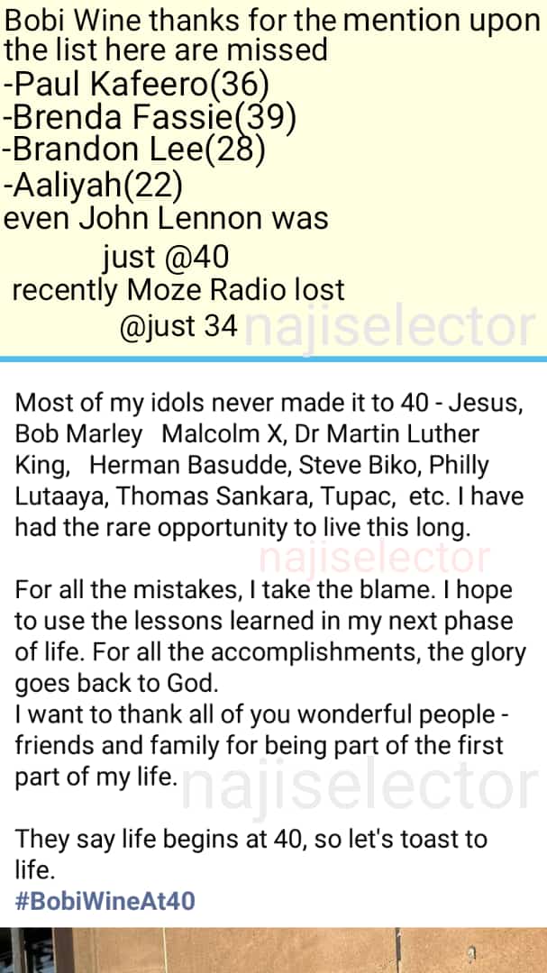 Better info best mention thanks to mr President inconjunction with Naji Selector....... <a href="/HEBobiwine/">BOBI WINE</a> <a href="/40/">40</a>