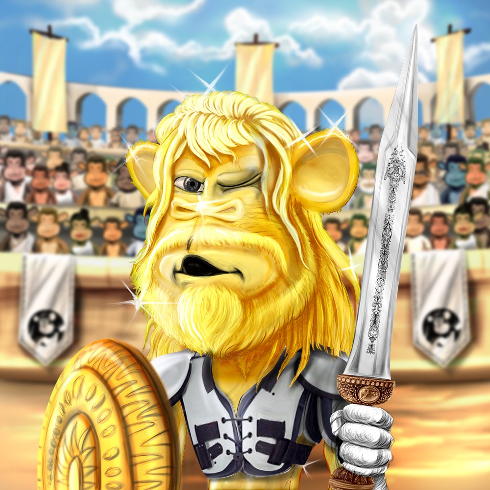 MythologyApes's tweet photo. What do you think, golden hair ready to fight the battle along side our #doxxed #femaleowner, could this be our @ReeseW or @ParisHilton 😍
#womenofNFT #polygon #nfts https://t.co/9KpliPahty