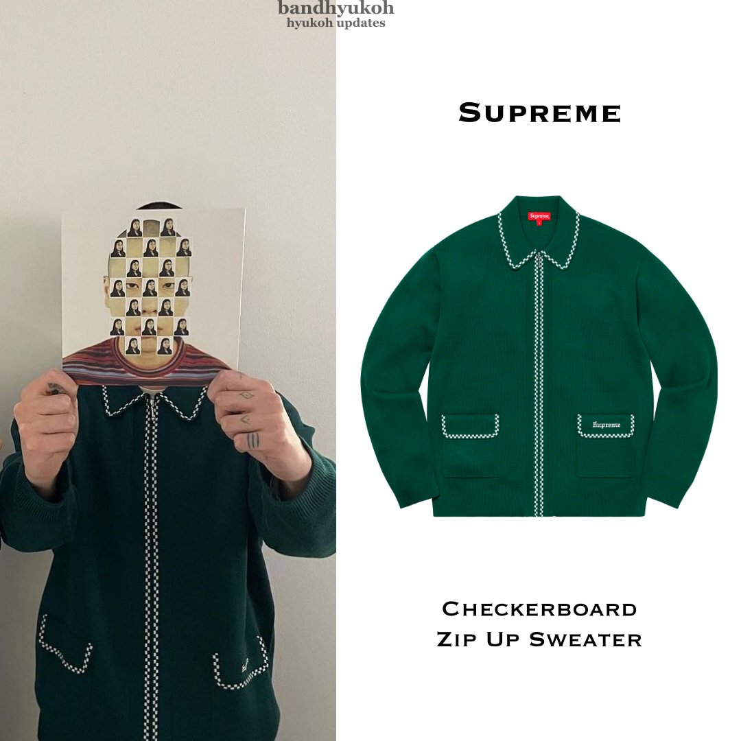 supreme checkerboard zip up sweater - ニット/セーター