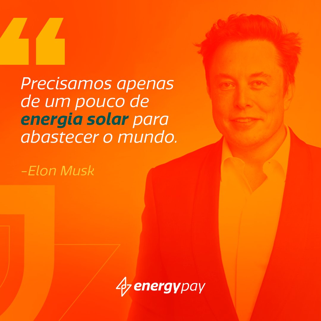 enycoin's tweet photo. Em uma entrevista internacional, Elon Musk afirmou que a #EnergiaSolar poderia ser a solução para abastecer a população do mundo todo.

A EnergyPay também acredita nisso! E você? 😉 https://t.co/4KQBfjzsCe