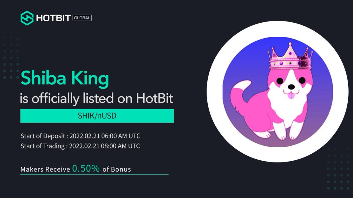 💵Airdrop is live!

Participate in our Airdrop and earn to $4 in SHIK for doing tasks.

Airdrop Link: 
t.me/ShibakingAirdr…

Airdrop rewards will be distributed to your wallet address on March 25th and 3,000 lucky random participants will be rewarded.
#SHIK #ShibaKing
