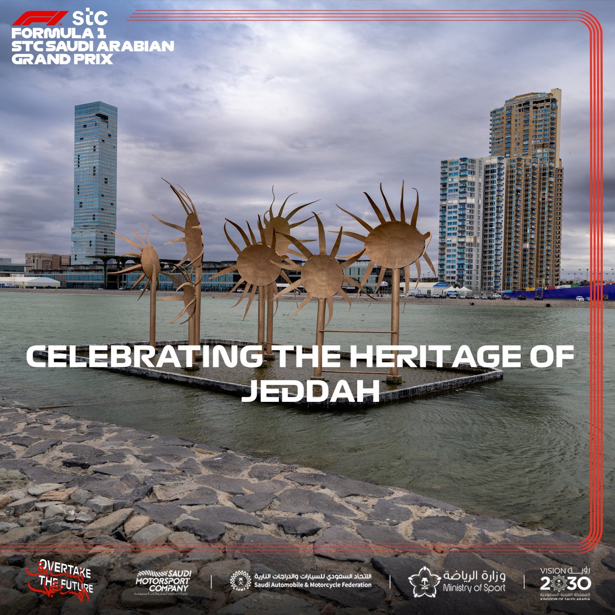 SaudiArabianGP's tweet photo. At the #F1 stc #SaudiArabianGP, working towards a more sustainable, inclusive future includes building on Jeddah's special history 🇸🇦

#OvertakeTheFuture  #نسابق_المستقبل  #SustainabilitySunday https://t.co/21f3a7sp4o