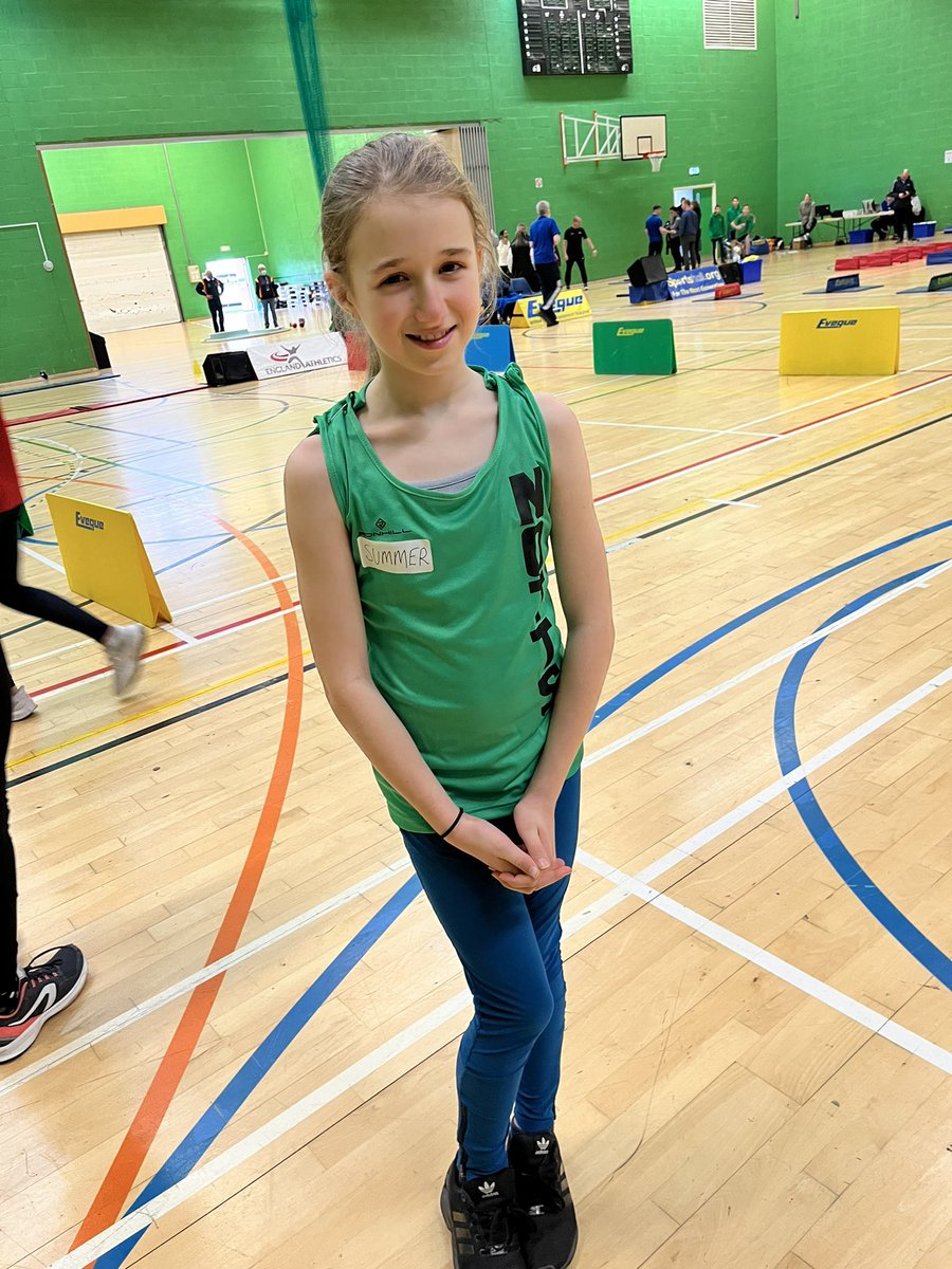 Tiny Jono is representing Notts at the UK 🇬🇧 Regional Sportshall Athletics Championships today #girlpower <a href="/Norbridge_PE/">Norbridge PE</a> @KingfisherY6
