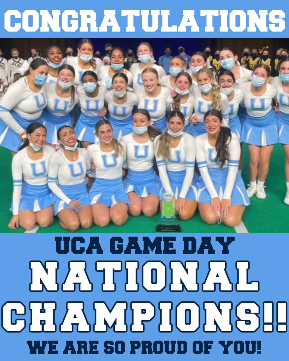 UrsulineNR's tweet photo. CONGRATULATIONS TO OUR NATIONAL CHAMPIONS!!!
Game Day team wins Large Varsity Non-Tumbling division at the @ucaupdates National Championships.
We couldn't be prouder! Your hard work &amp; dedication were on display as you did another amazing routine! 
#KoalaTown is now #KoalaNATION ! https://t.co/QhHRD2STmj