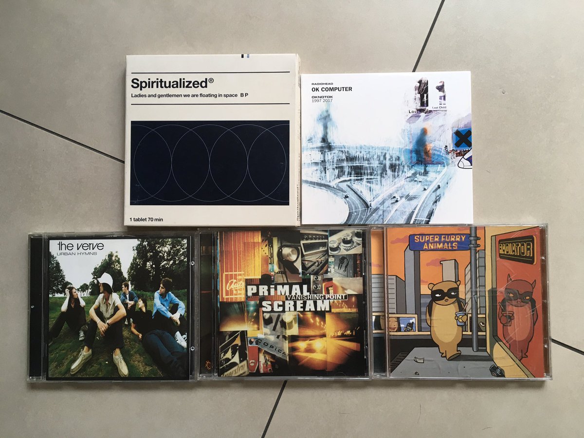 nickynooooo's tweet photo. Sunday Soundtrack: it’s 1997 &amp; it’s the NME writers’ top 5 albums of the year…

(Solo-high-5 for the Spiritualized pharmaceutical packaging!)

#SundaySoundtrack #NME1997 #Hashtags #MoreHashtags #EvenMoreHashtags https://t.co/TucmgvAAzy