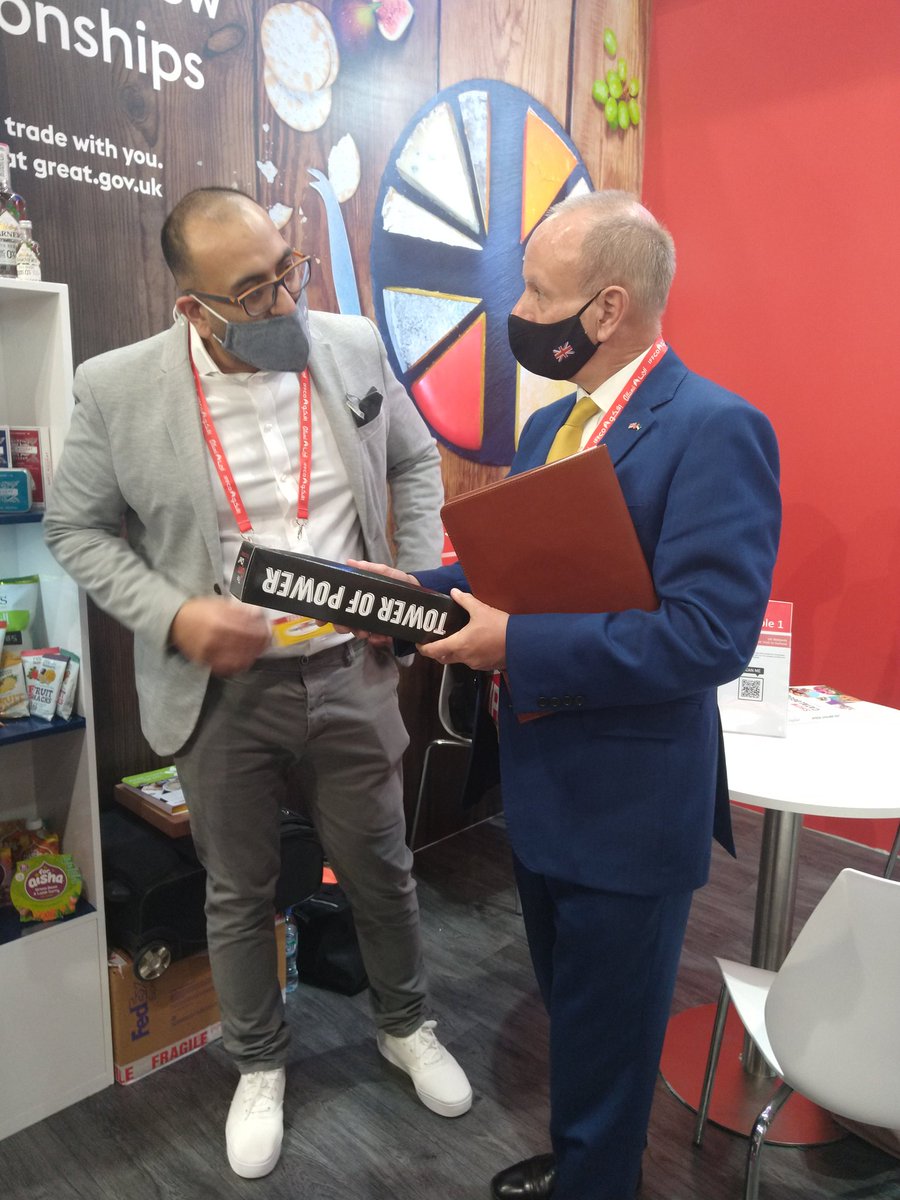 JulietLLawton's tweet photo. It's been a fantastic 1st day at #Gulfood2022 with our delegation of #Midlands companies meeting with the Minister of Export Mike Freer MP and Her Majesty's Trade Commissioner for the Middle East Simon Penney @tradegovuk_EM @tradegovuk_WM @IanH_tradegovuk @SamP_tradegovuk https://t.co/MODOmTB52J