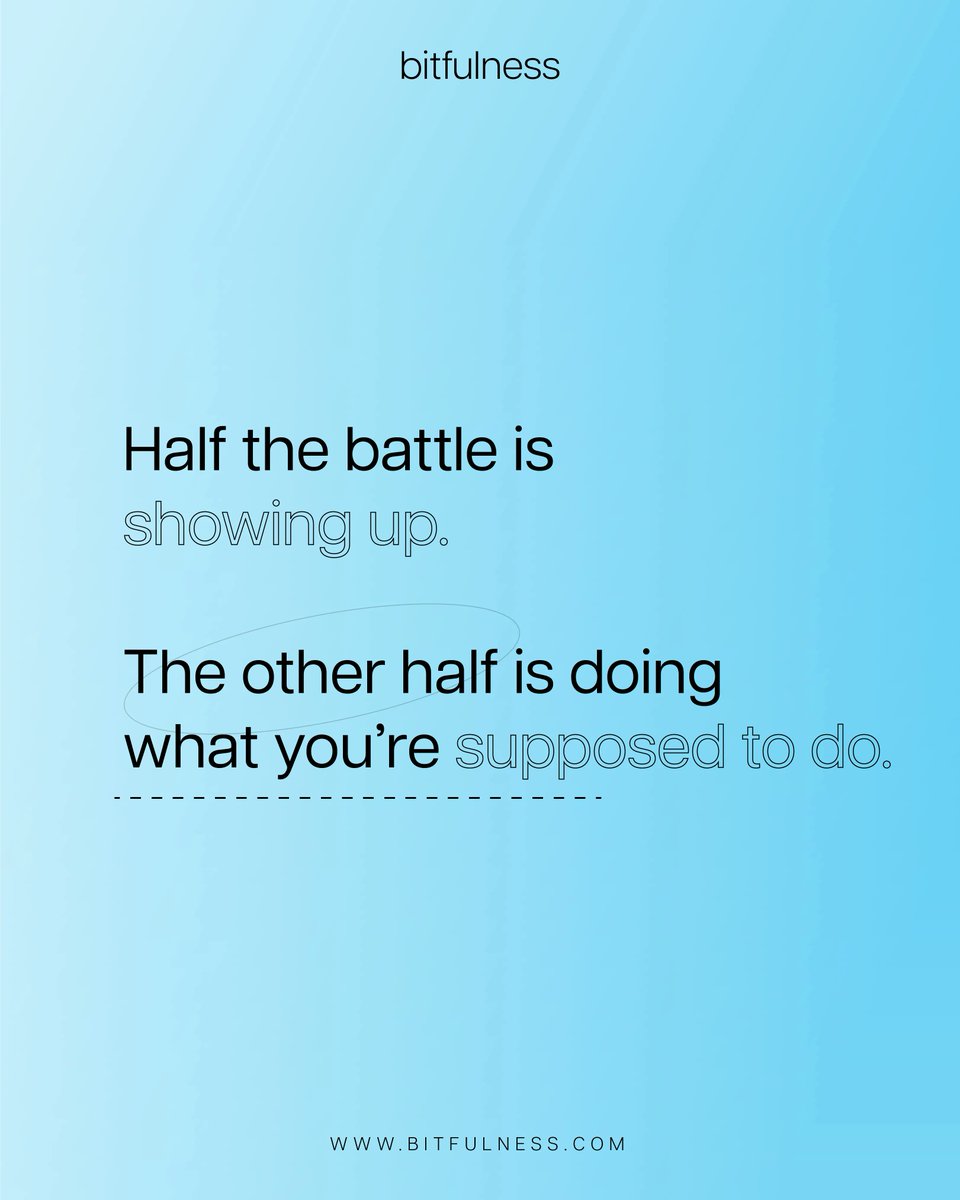 bitfulness's tweet photo. The part of doing a task that usually faces the most resistance is starting.
Define what is that thing you need to do to 'start doing it'? Want to go to the gym? Wear your shoes. Need to get started with writing a blog? Write down the topic on a Google Doc.
#Bitfulness https://t.co/rRNvzcDSuF