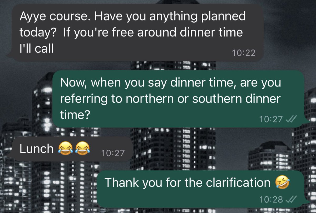 JxKatrinaa's tweet photo. Struggles of a northern/ southern friendship #DinnerOrLunch #DinnerOrTea https://t.co/lH87V5ijng
