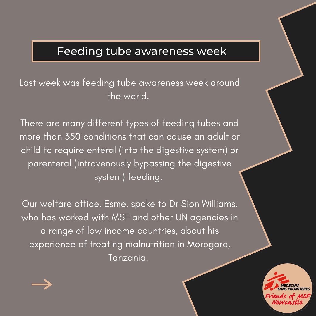 fomsf_newcastle's tweet photo. Last week was feeding tube awareness week. Our welfare officer Esme had a conversation with MSF Dr Sion Williams about his experiences. (1/2) https://t.co/xIM81ulNYp