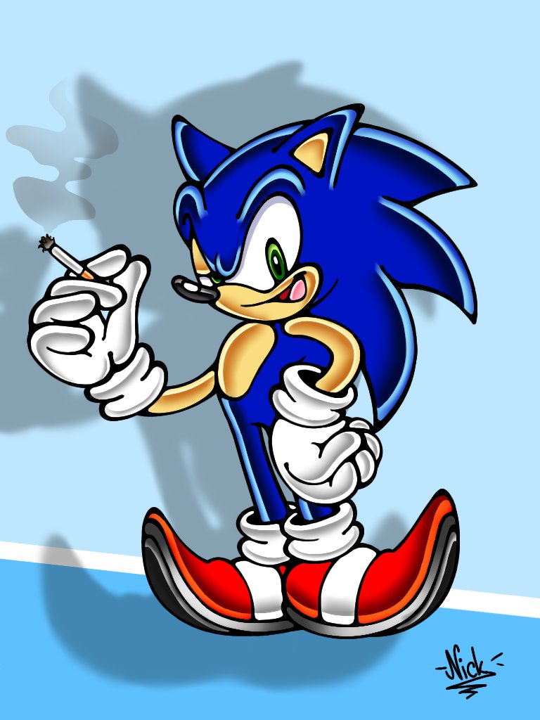 What?! Ya never seen a hedgehog smoke? #SonicTheHedgehog #SonicMovie2  #SonicMovie2Sweepstakes #ArtistOnTwitter #digitalart #sonicfanart #sonicart  #sonicartist #SEGA