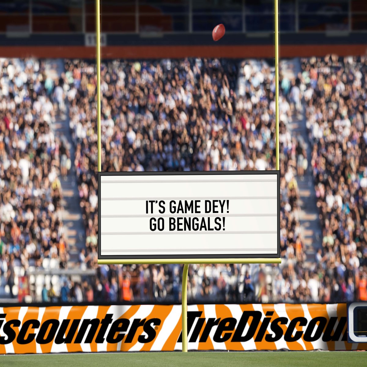 TireDiscounters's tweet photo. The finish line is in sight. Let’s go Cincinnati!! #whodey #tirediscounters #cincinnatibengals https://t.co/eOIbgDkvuF