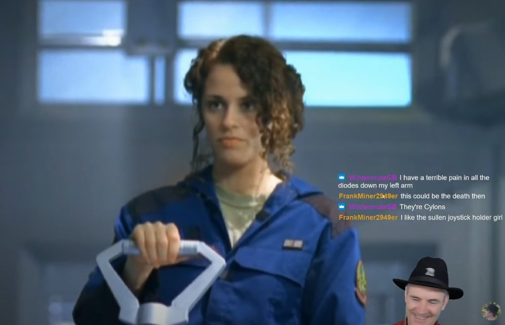 drewwagar's tweet image. This is a shout out to the unsung heroine of #WingCommanderIV - the unnamed helm officer of the TCS Intrepid, played by Beverly Castaldo. We&apos;ve nicknamed her &quot;Jenny, the sullen joystick holder girl&quot; - Here&apos;s to you, Beverly!