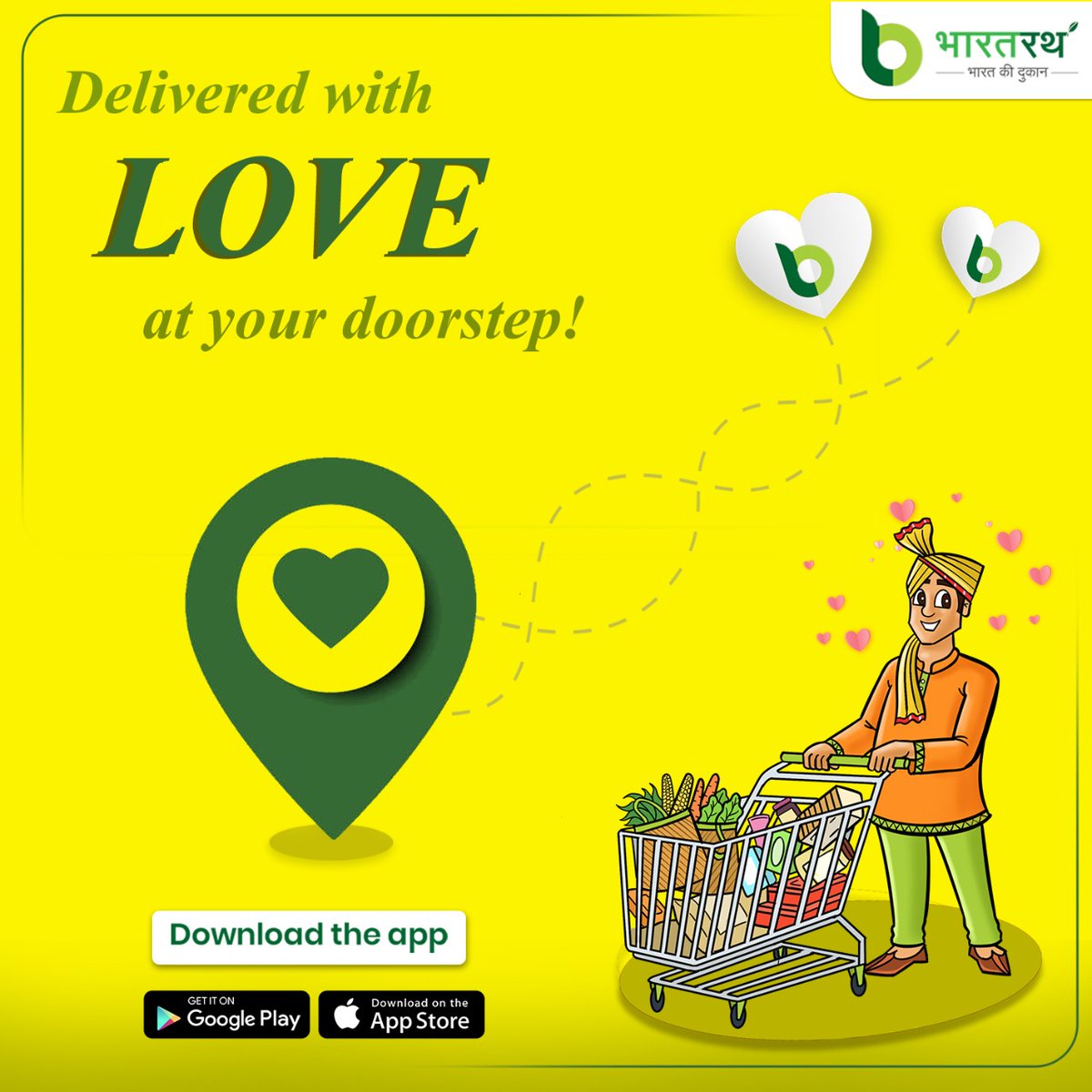 Order for fresh, authentic and nutritious grocery online. Download the Bharatrath app right away! #OnlineGrocery #Organic #HealthyGrocery #Bharatrath