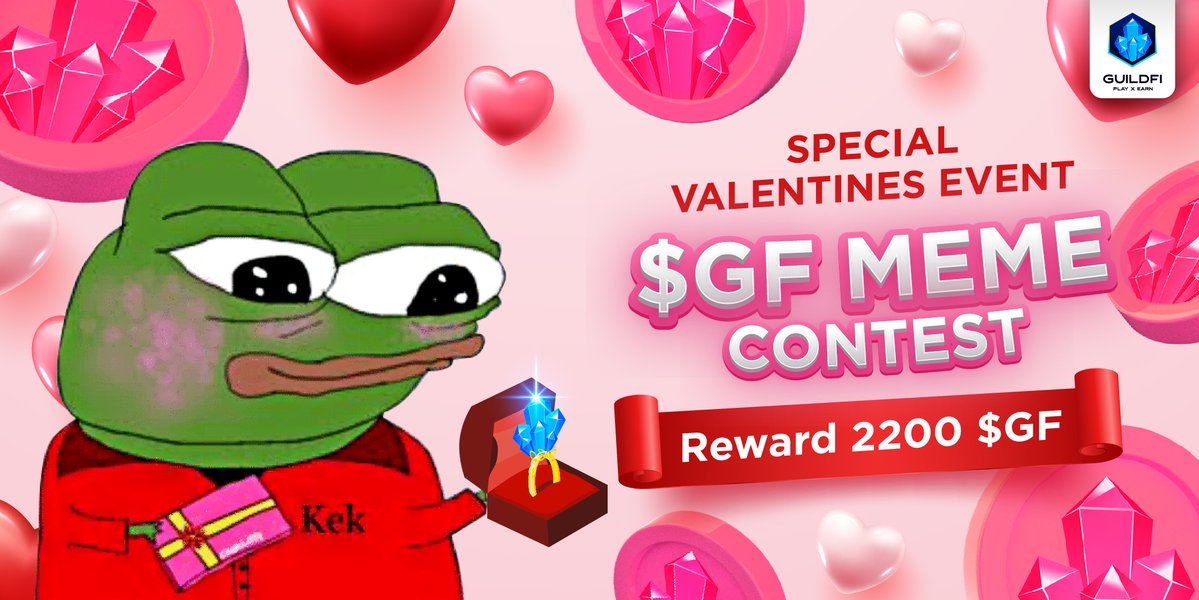 Valentine's Day Special: $GF Meme Contest

Post your GF meme from now until 15th Feb (11PM UTC+0) with #GF #GFforGF #GuildFiGlobal 

A total of 20 winners!
10 most liked meme will receive $GF:
1st = 500
2nd = 300
3rd = 200
4th - 10th = 100 each
10 random winners receives 50 each!