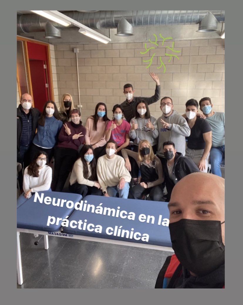 Fin de semana con <a href="/CLopezCubas/">Carlos López Cubas</a> en <a href="/BlanquernaFCS/">Blanquerna FCS</a> . Intenso, completo, nivélazo y haciendo mover las mentes. Neurodinamica en la práctica Clínica en <a href="/MSNeurofisio/">MSNeurofisio</a>