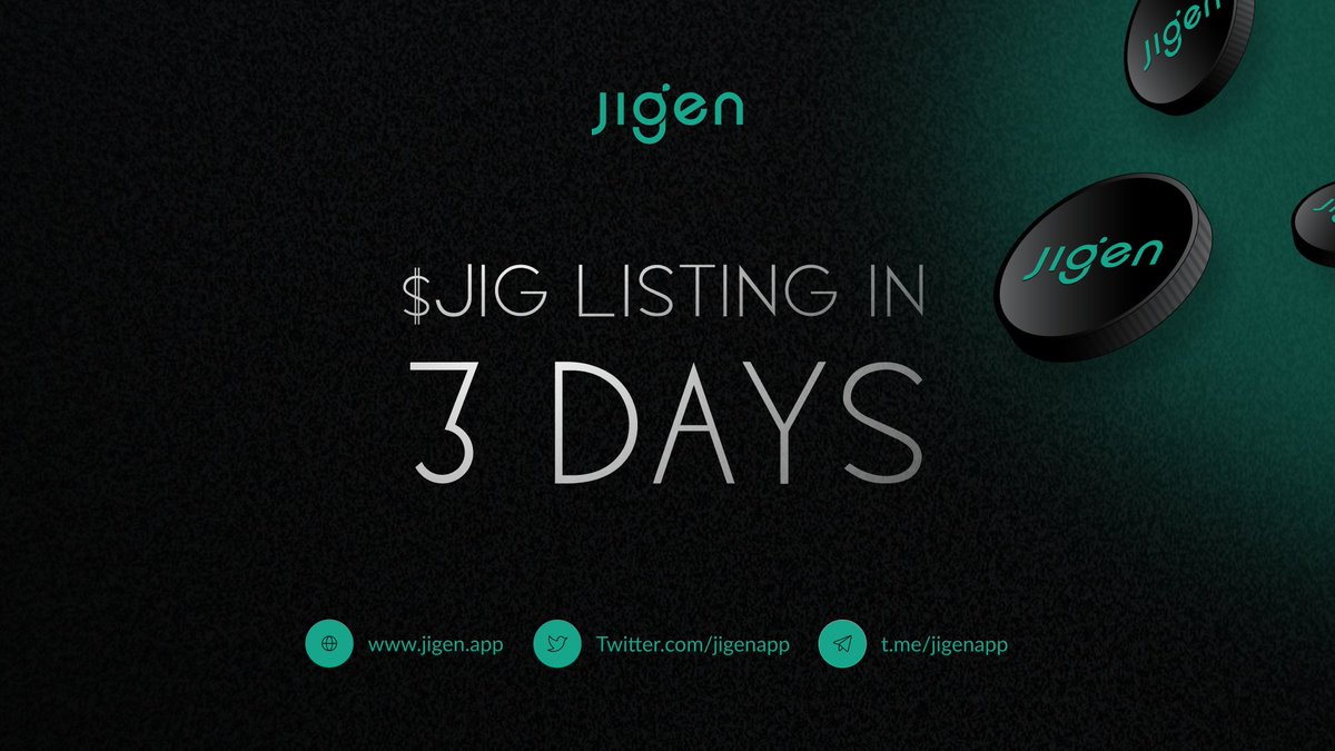 JigenLabs's tweet photo. And the countdown begins ⏳

Just 3⃣ to go for $JIG listing on @PancakeSwap 🌟

📅 16th Feb. 
⏰ 2 PM UTC. 

Are you all excited? 🤩

#JIGEN #PancakeSwap #ListingAlert #Listings #NFTs #Metaverse #MetaverseNFT https://t.co/2N3jDlISR6