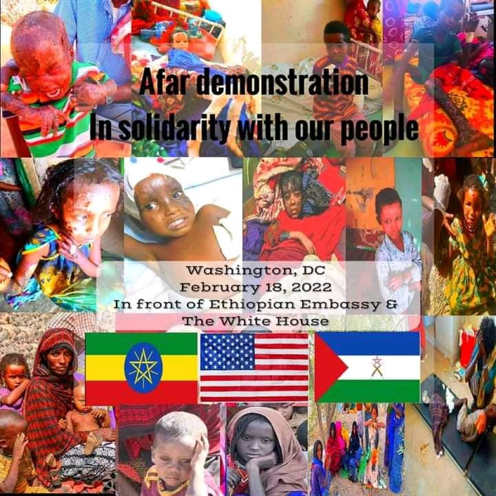 Tahir_A_Ebrahim's tweet photo. Demonstration in Solidarity with Afar People in front of 🇪🇹embassy & Whitehouse!
Washington, Dc
Feb 18, 22
#AfarUnderAttack
#StandWithAfar
#DonateToAfar https://t.co/ZQxPDNqowf