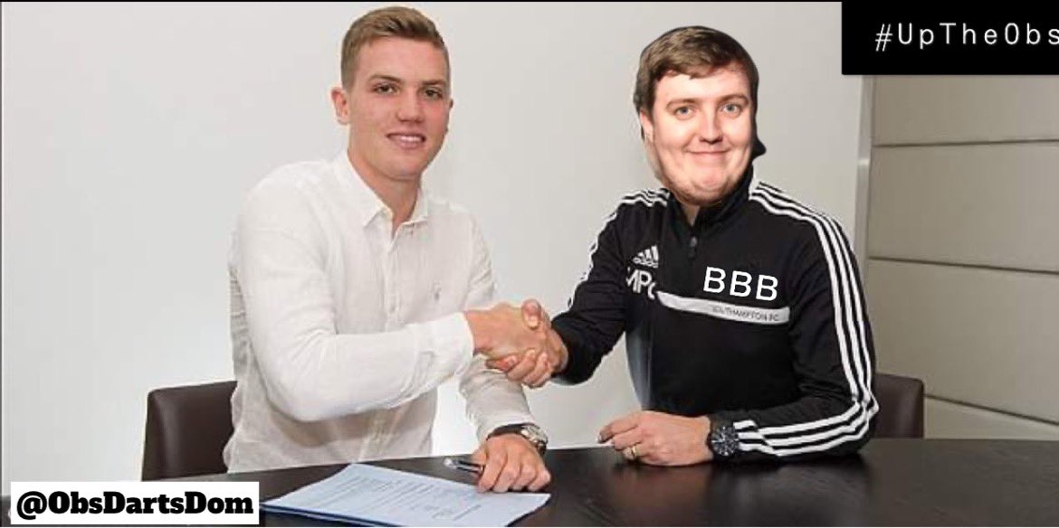 ObsDartsDoms's tweet photo. 🚨 We are delighted to announce the signing of @SamGallagher40 on a pre-contract agreement…or whenever he gets better at darts! Welcome to the Obs family, Sam! (Also, are you any good at dominoes?)🎯
#UpTheObs https://t.co/bbGjSpMw4k