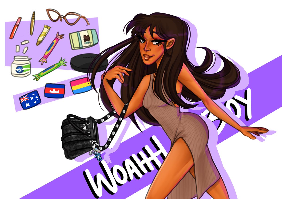 Woahhhboy's tweet photo. Hi everyone! 

It's been a super long time, and a crazy long (last) year. I hope I can actually be around this time.

So here's my new and improved me, in a #MeetTheArtist  post.

Call me Quails, or Kayla anytime🧡💜 https://t.co/dooD3j9cDQ
