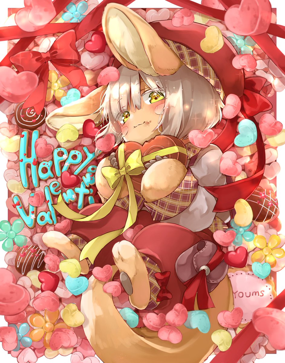 nanachi (made in abyss) furry animal ears 1other heart looking at viewer yellow eyes tail  illustration images