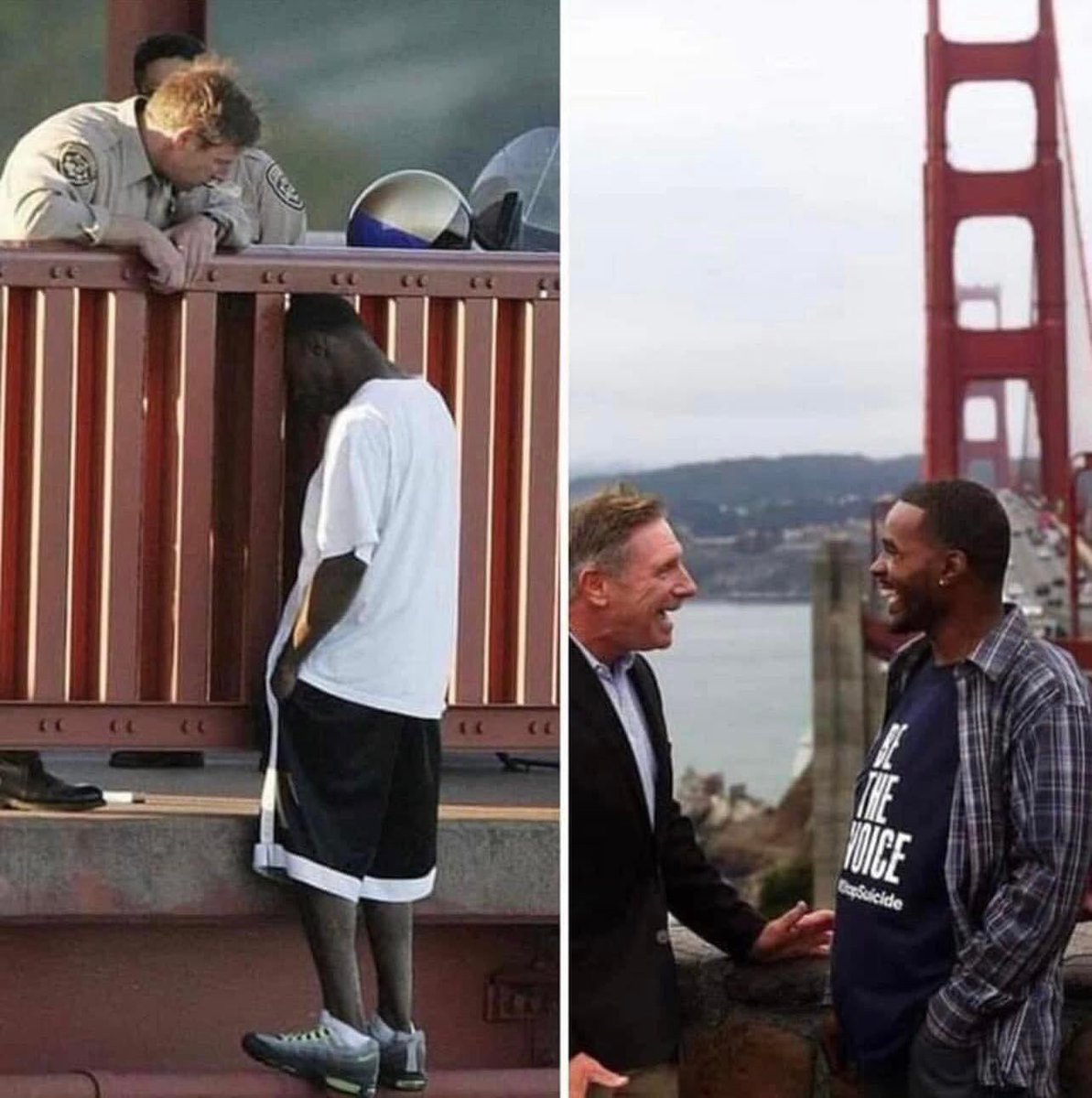 Police officer talks man out of ending his life. 10 years later they meet again, under better circumstances — I love seeing stuff like this — don’t you?