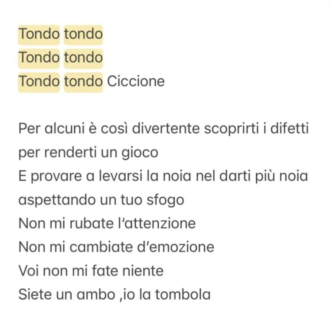teamnigiotti's tweet photo. @EnricoNigiotti ha pubblicato nelle sue IG Stories il testo di "Tondo", l'inedito scritto da lui e presentato oggi ad @AmiciUfficiale da Luigi
#enriconigiotti #teamnigiotti #Amici21 #nigiotti #Tondo https://t.co/k027V25EwM