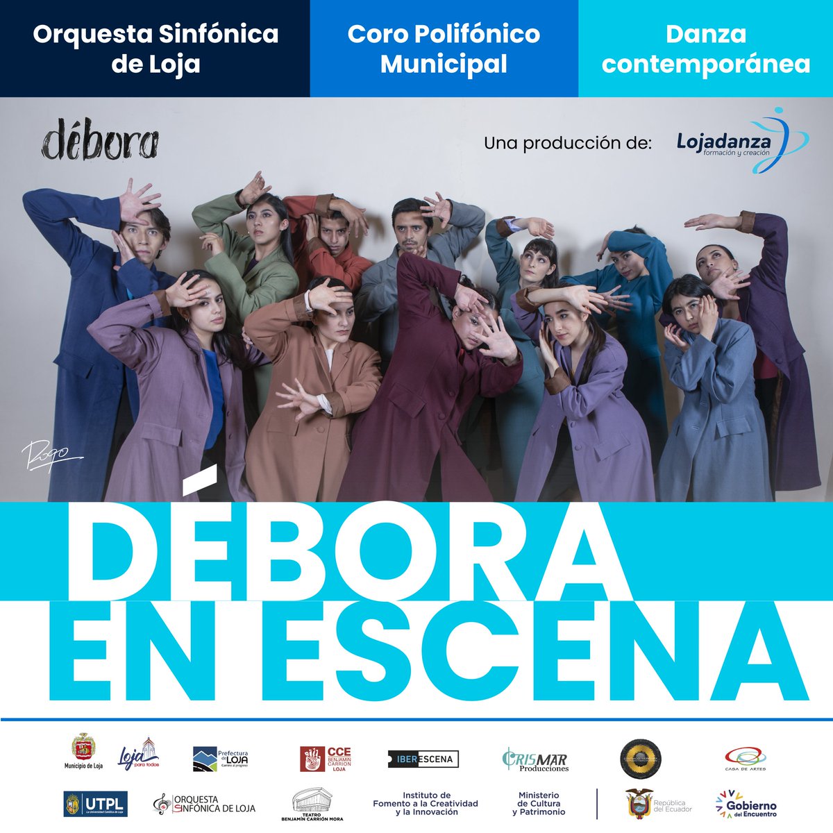 LojadanzaE's tweet photo. #DéboraEnEscena | Este 24 y 25 de #Febrero 🗓️ La @sinfonicaLoja 🎼 El Coro Polifónico del Municipio de Loja 🎙️ y bailarines de #Lojadanza e independientes, forman parte del estreno mundial de #Débora 💃Otra mirada a la novela de #PabloPalacio 📖🖋️
¡Esperamos! 🤍 https://t.co/qP7hYZLP2R