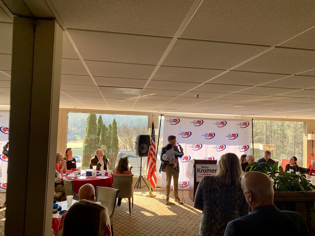 GatewoodforGA's tweet photo. Thank you to the @FultonGOP for allowing me to address the membership yesterday morning. It was Percy Naveen’s first stump speech and he crushed it! https://t.co/3KKk7peCov