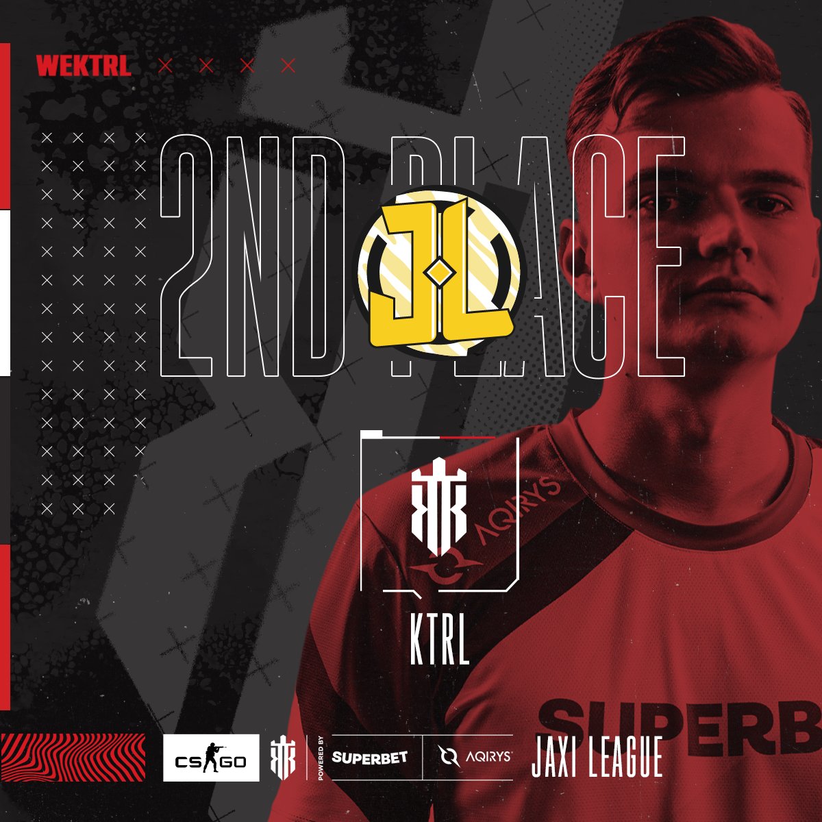 wektrl's tweet image. Reușim să obținem locul 2 la @jaxiCSGO LEAGUE! ❤️‍🔥

Suntem mândri de performanțele băieților pentru primul lor LAN în această formulă! 🤩

😍Powered by @SuperbetRomania &amp;amp; AQIRIS

#WEKTRL @fNkcsgo @sXeCSGO @Ciocardaucsgo @shaDow1csgo @mhNcsgo @solitoCSGO