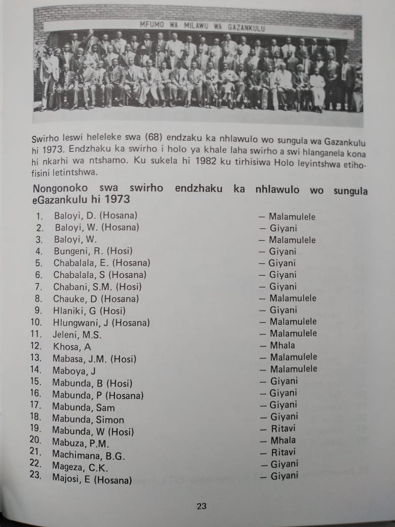 SundhuzaW's tweet photo. Vurhangeri bya tolo ka masiku bya Gazankulu Homeland. https://t.co/R1ms1X3vbm