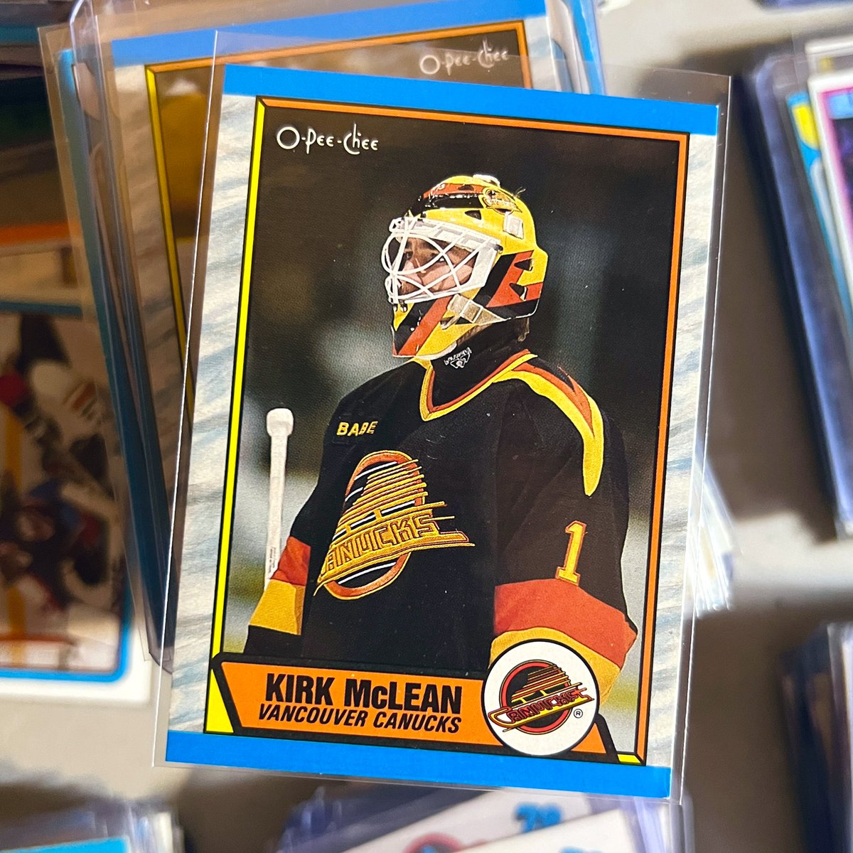 oldhockeycards's tweet image. Today’s #rookiecard is
Capt. Kirk McLean..
THE reason for a Canuck run to the SCF.. Vezina finalist, 2x All Star. Great standup goalie. 
#canucks #TheSave