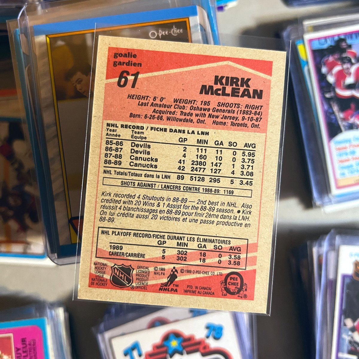 oldhockeycards's tweet image. Today’s #rookiecard is
Capt. Kirk McLean..
THE reason for a Canuck run to the SCF.. Vezina finalist, 2x All Star. Great standup goalie. 
#canucks #TheSave