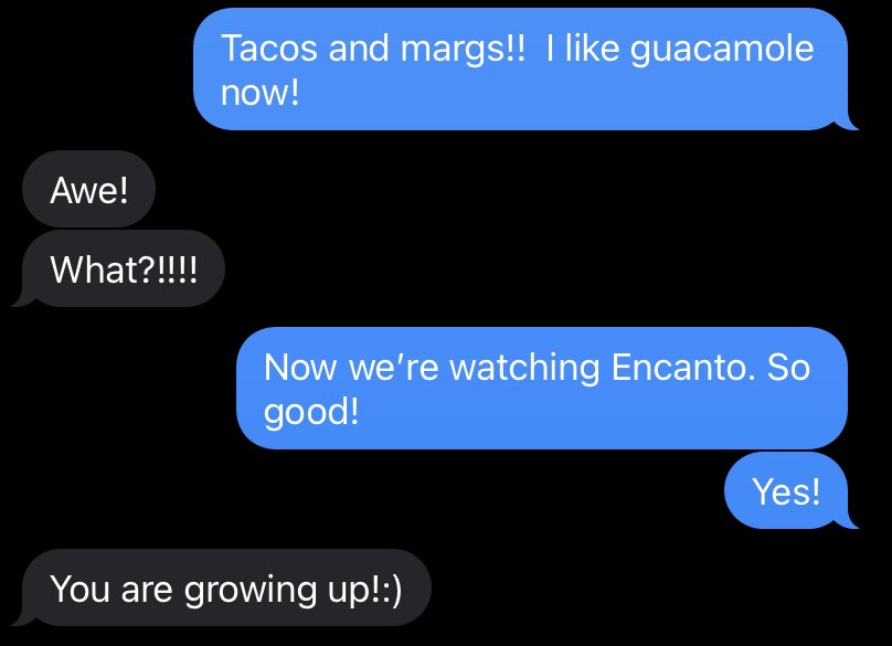 My biggest accomplishment of 2022 thus far is (finally) being able to enjoy guacamole. It’s been a journey getting to this point. Thank you to everyone who has supported me through it. 🥑

please enjoy my mother’s response:
