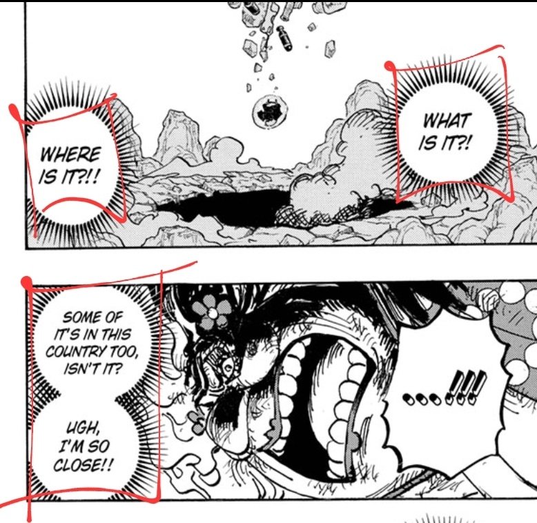 #حرق_ون_بيس #ONEPIECE1040 
الترجمة الرسمية💥
البيغ موم: ما هو ؟!
أين هو ؟!!
💥ثَمَّةَ بَعْضٌ مِنه فِي هذهِ البِلَادِ أيضاً، أليسَ كذلك؟💥
آآهٍ، أنا على مقربة منه !!