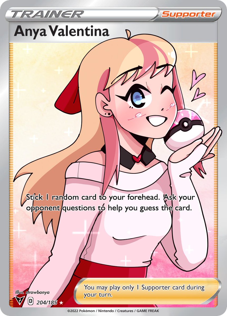 strawbanyart's tweet photo. i wanted to try my hand at a fake pokémon trainer fa card hehe. i couldnt find a good template so i had to make it myself 😌 https://t.co/jFewk76ozC