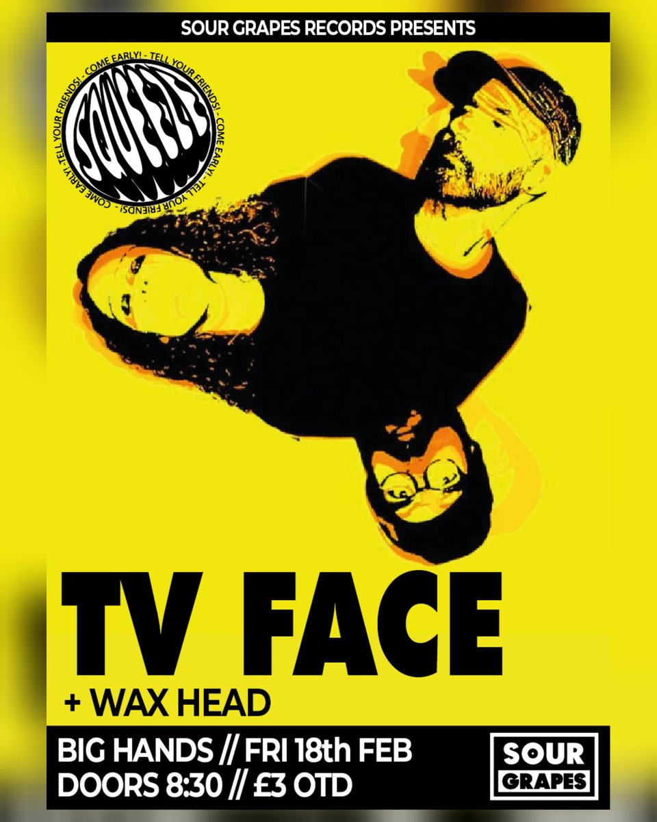 The band called TV FACE will be playing the fantastic @BigHandsBar on Friday 18th February courtesy of the inimitable @SourGrapesMusic with support from fresh new trio Wax Heads 📺😘

#manchester #manchestergigs #manchestergigscene #postpunk #noiserock #altrock