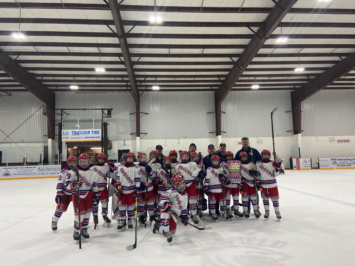The U11AA Strike Group Rangers took home silver at the Heroes of Hockey tournament in Airdrie. #redbuckets #amha #silver <a href="/RAChockey/">Rangers Athletic Club (RAC)</a>