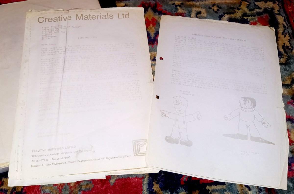 MarkRJones1970's tweet photo. Here's some nearly completely faded faxes regarding an unmade game I was involved in in May 1991 called Goblins with Creative Materials who were based in Prestwich. I've transcribed all the text before it went for good & you'll be able to read about it in #MarkJonesBook very soon https://t.co/a9dgEbaJnO