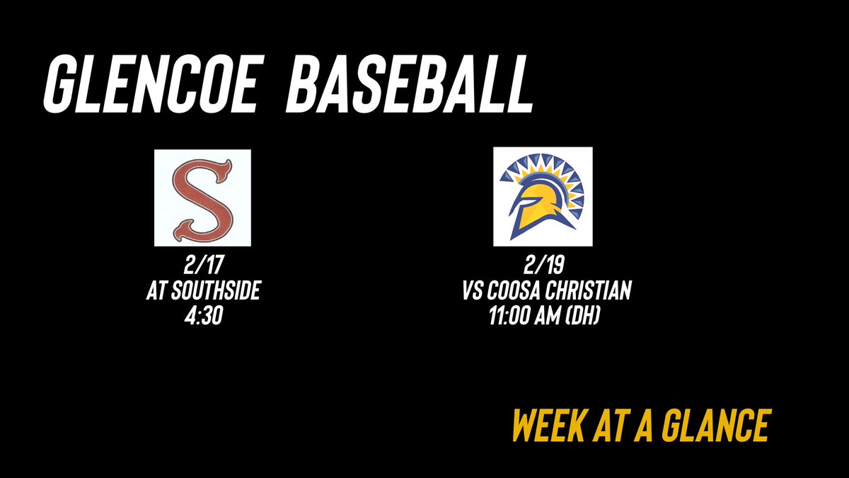 Opening Week Schedule.
 at  <a href="/SouthsidePanth1/">Southside Panther Baseball</a>  
vs Coosa Christian