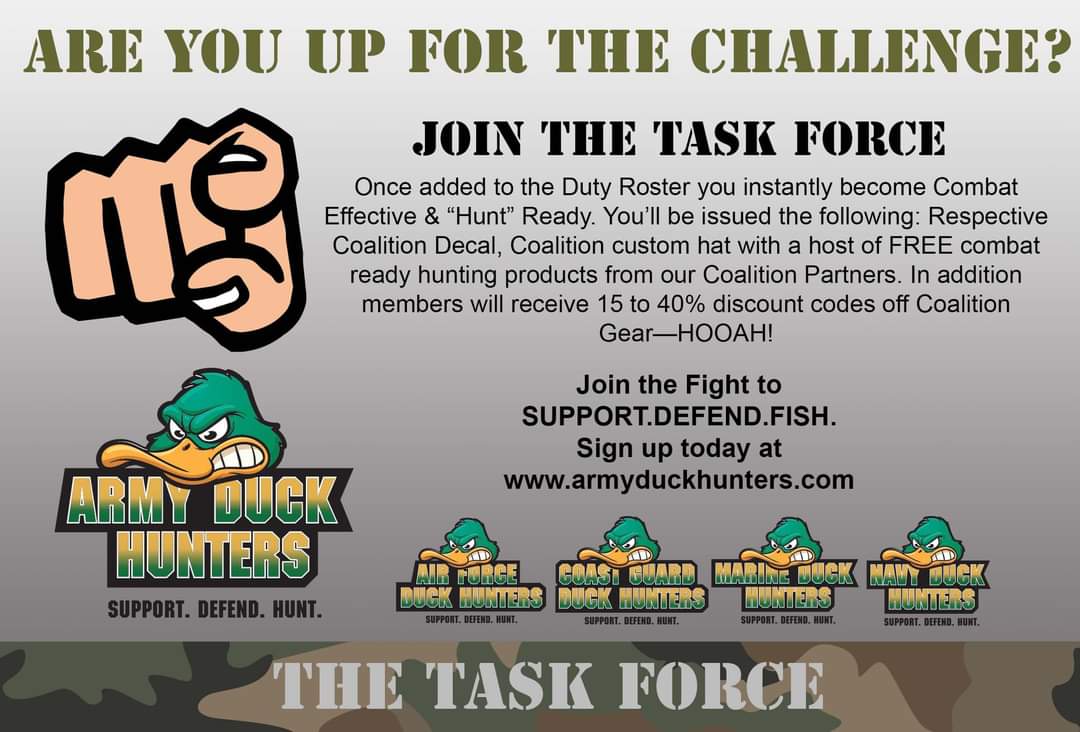 ArmyDuckHunters's tweet photo. Join the fight--HOOAH!
https://t.co/eZttljEXqS 
#SupportDefendHunt https://t.co/uBjuq6SJUe