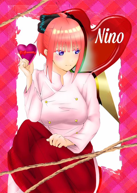あゆむザウルスさんがTwitterに投稿した中野二乃(五等分の花嫁)のイラスト。