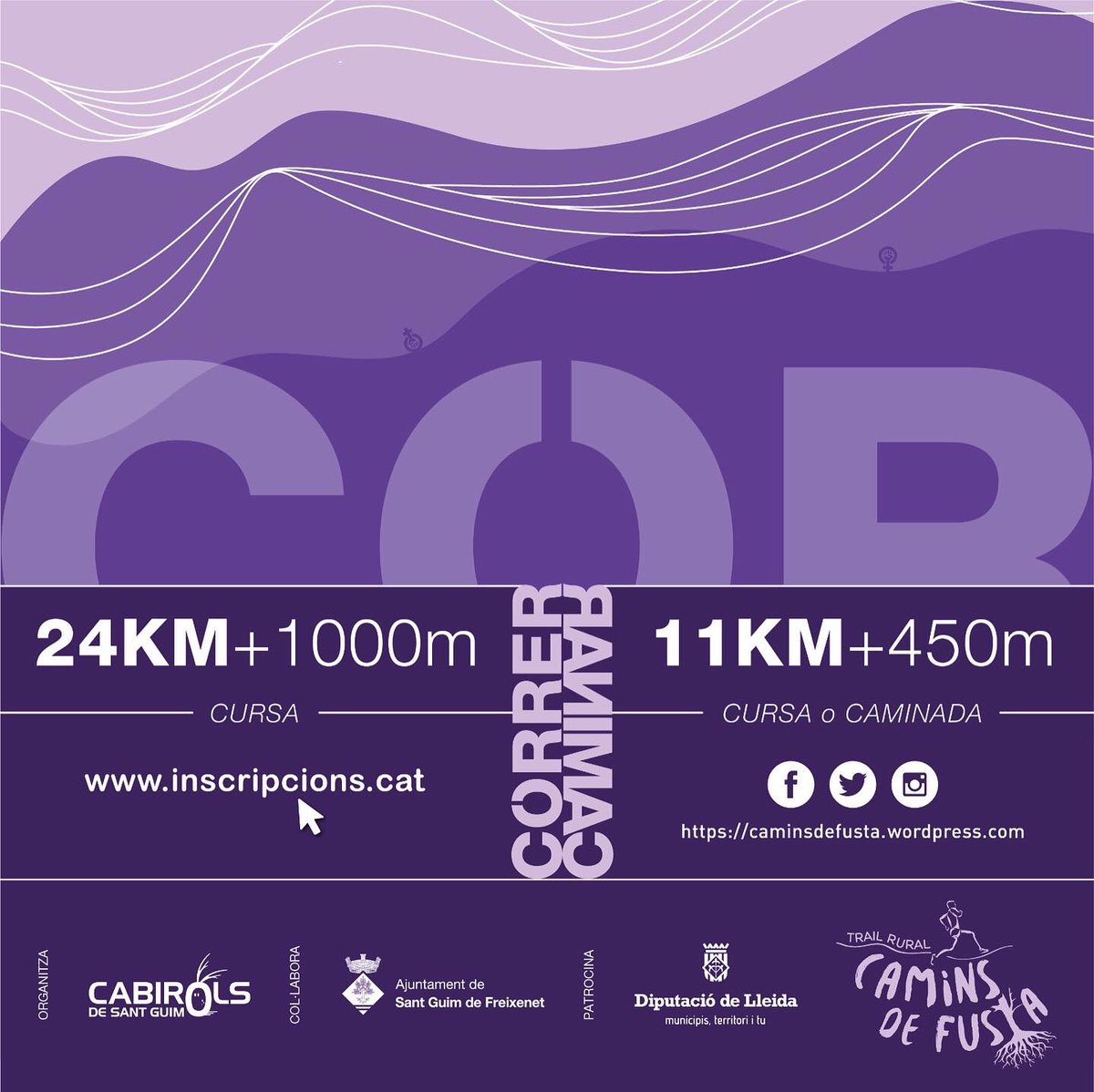 Novetats importants! Demà dia 14 de febrer obrim les inscripcions dels #CaminsdeFusta! 🏃🏻‍♀️🏃🏻🏃🏼‍♂️ Anoteu-vos-ho a l’agenda👍🏻 Som-hi! #santguimdefreixenet #cabirolssantguim #trailrural #lasegarra
