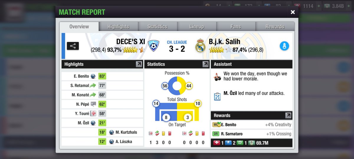 fctop11's tweet photo. @topeleven This comeback just 5 mins ago (Round of 16 - 1st leg) https://t.co/KybEBfAhD3