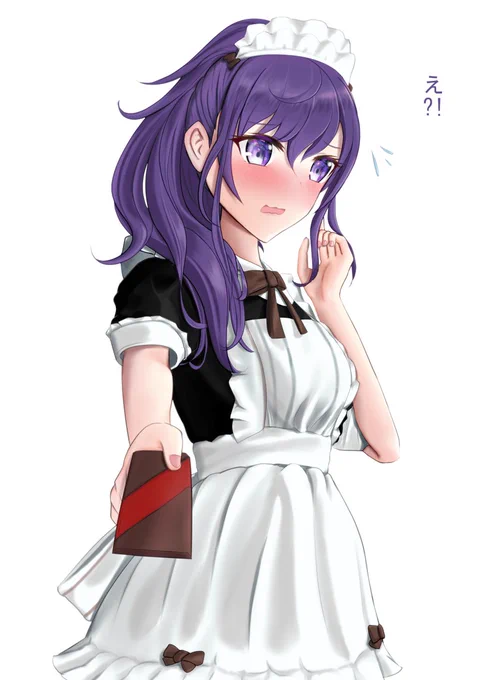 ハッピーバレンタイン!メイドのチョコ!#prsk_FA #バレンタインイラスト #朝比奈まふゆ 