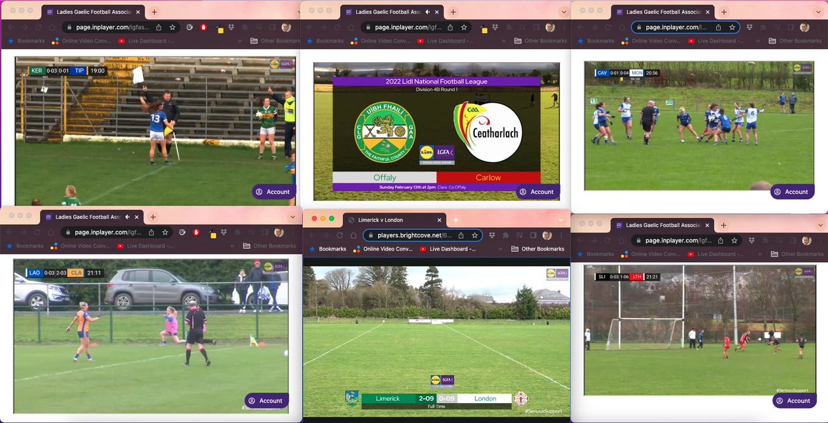 One 12pm throw in, one last minute venue change and 5 consecutive live streams for the <a href="/LadiesFootball/">Ladies Football</a>.

Thanks to all comms teams, county board PROs and grounds people for helping us get it over the line. #StreamSportI #SeriousSupport