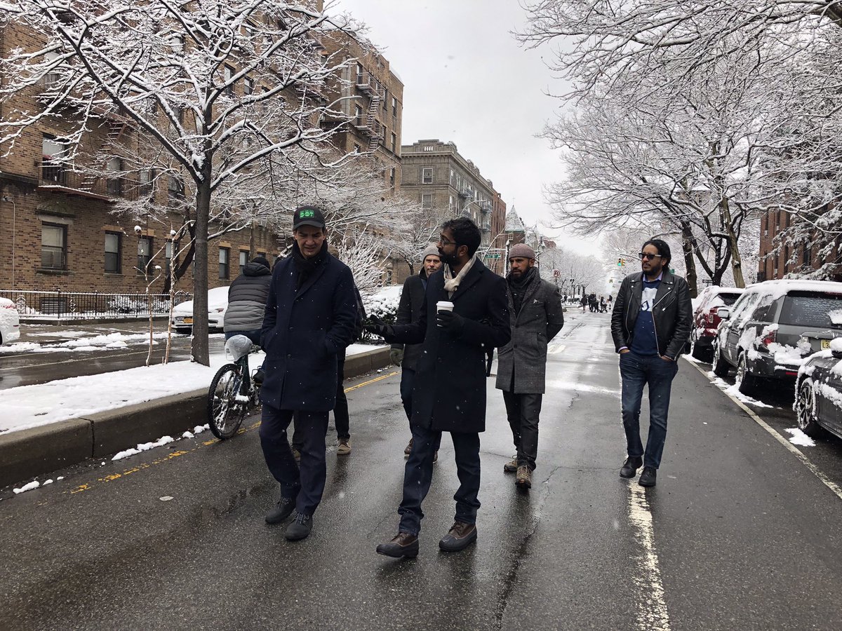 NYC_DOT's tweet photo. Today Commissioner Rodriguez joined @voteshekar on a snowy tour of the 34th Ave Open Street in Jackson Heights, #Queens. https://t.co/AUsO0l9RBg