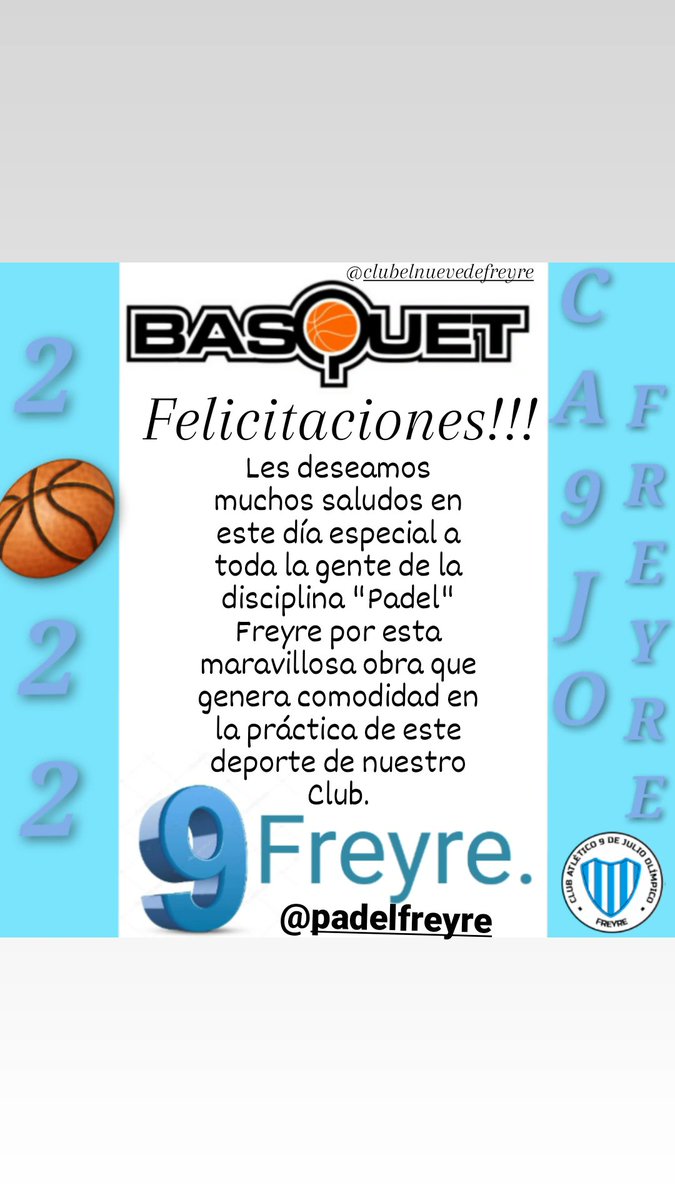 9Freyre's tweet photo. Felicitaciones!!!
"Padel Freyre". https://t.co/a97nfoy22d